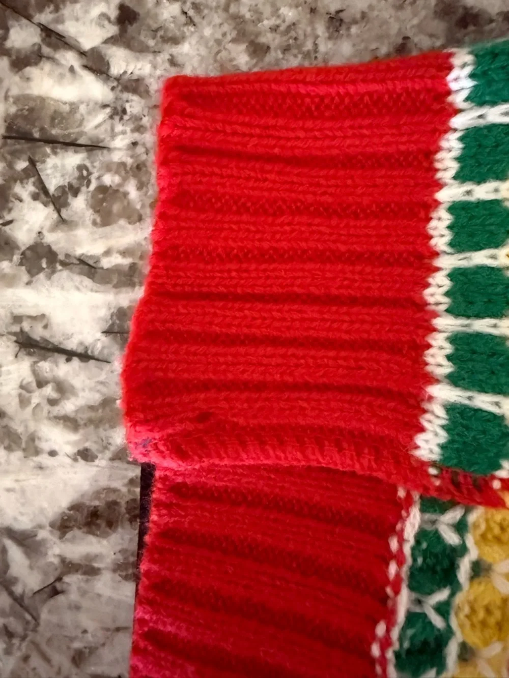 Wondershop Dog Christmas Sweater Rainbow Knit Multicolor Red Edging